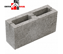 Блок будівельний бетонний шлакоблок перегородковий 390х90х190 мм 