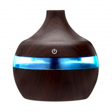 Зволожувач повітря Humidifier 300 мл з різнобарвним підсвічуванням 7 кольорів USB нічник дифузер з функцією аромо-лампи Темне дерево