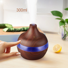 Увлажнитель воздуха Humidifier 300 мл с разноцветной подсветкой 7 цветов USB ночник диффузер с функцией аромо-лампы Темное дерево Буча