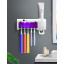 Диспенсер зубной пасты и стерелизатор с держателем для щеток аккумуляторный Micro Clean JX008 Toothbrush Sterilizer Белый с Фиолетовым Броды