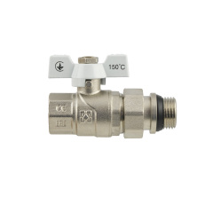 Кран шаровый с американкой Raftec WHITE DN20 3/4 с антипротечкой бабочка Київ