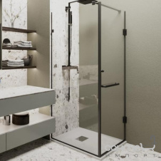 Душевая кабина Weston 800x800x2000 профиль черный/стекло прозрачное, ручка-полотенцедержатель
