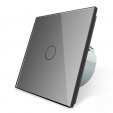 Сенсорний прохідний Wi-Fi вимикач Livolo ZigBee сірий скло (VL-C701SZ-15)