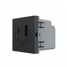 Механізм розетка USB-A та USB-C 36W чорний (VL-FCUA18W.UC18W-2BP)