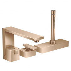HANSGROHE Axor Edge Смеситель для ванны на 3 отверстия, однорычажный, ручной душ, держатель для душа, цвет покрытия полированное красное золото