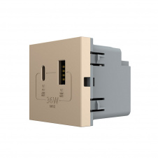 Механізм розетка USB-A та USB-C 36W золотий (VL-FCUA18W.UC18W-2AP)