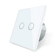 Сенсорний Wi-Fi вимикач Livolo ZigBee 2 каналу білий скло (VL-C702Z-11)