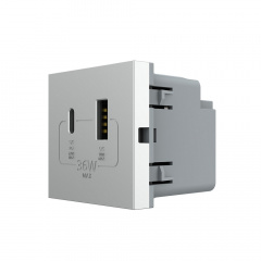 Механизм розетка USB-A и USB-C 36W серый (VL-FCUA18W.UC18W-2IP) Днепр