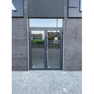 Алюмінієві двері Київ, вхідні двері Алюрон (Польща), вхідні двері з якісними замками GU (Німеччина), вхідна група дверей