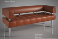Офісний диванчик Тонус Sentenzo 140х60 см з підлокітниками коричневий кожзам