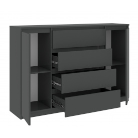 Комод Майстер Форм із 4 висувними ящиками телескопи Антрацит (139х37,6х95 см)