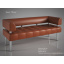 Офісний диванчик Тонус Sentenzo 140х60 см з підлокітниками коричневий кожзам Полтава