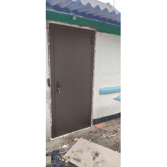 Металеві двері вхідні листові економ без утеплення 860х960х2050 мм
