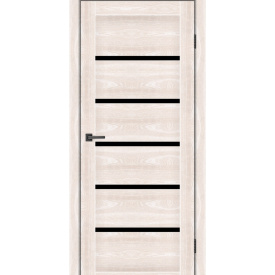 Дверное полотно MS Doors TEXAS 90 см Дуб шампань черное стекло