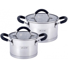 Набор 2 кастрюли Marsaili 2л и 2.7л с силиконовыми ручками Kamille DP36682