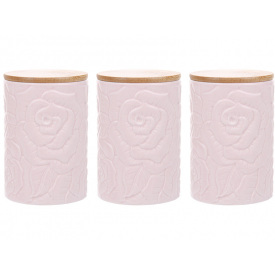 Банки Lefard Porcelain Rose Pink 3 шт 500 мл Розовый (AL186529)