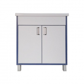 Тумба Mikola-M пластик 3.1 Blue с умывальником СОМО 50 см Белый
