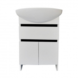 Пластиковая тумба с верхним ящиком и умывальником Mikola-M Атлант 70 см Белый