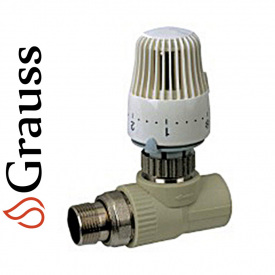 Grauss Кран радиаторный прямой с термоголовкой 20x1/2"н Германия