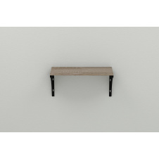 Полка настенная Ferrum-decor Ханди 2 240x700x240 металл Черный ДСП Сонома Трюфель 16 мм (XND0047)