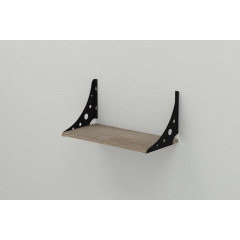 Полка настенная Ferrum-decor Ханди 2 240x600x240 металл Черный ДСП Сонома Трюфель 16 мм (XND0026) Чернигов