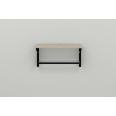 Полка настенная Ferrum-decor Юзиби 270x600x150 металл Черный ДСП Сонома 16 мм (UZI0025) Ромны