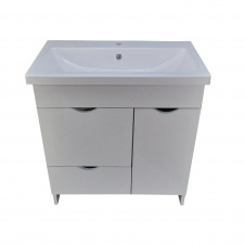 Тумба Mikola-M Plastics 2.0 с прямоугольным умывальником Комо 100х80х45 см Белый