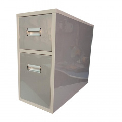 Тумба универсальная пластиковая см для туалета и ванной Mikola-M 30*58*63 Лями 5576 с двумя ящиками Серый Мукачево