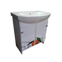 Тумба с умывальником Mikola-M Eco Green light Orange Солас 55 см Белый Запоріжжя