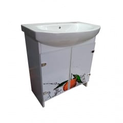 Тумба с умывальником Mikola-M Eco Green light Orange Лотос 70 см Белый Красноград