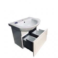 Тумба Mikola-M в ванну Classik-2 подвесная с керамическим умывальником 55 см Белый Еланец