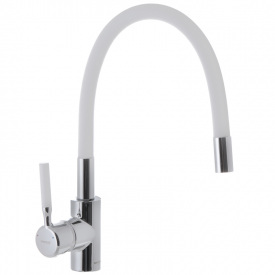 Смеситель для кухни с силиконовым изливом Mixxus PREMIUM RIO 011 Белый (MI5814)