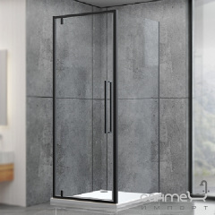Душевая кабина Dusel DL198B+DL196B Black Matt 90x90x190 профиль черный/стекло прозрачное Львів
