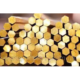 Латунний шестигранник 12х3000 ЛС59 асортимент доставка порізка