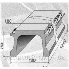 Балка прогонных строений Б-1200КД1