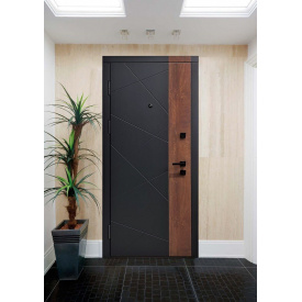 Входные двери металлические МДФ комбинированый антрацит/золотой дуб светлый 860х960х2050 мм