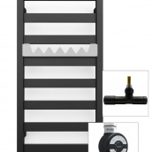 Полотенцесушитель комбинированный Terma Vivo 910x500 Black mat тен MOA + вентиль Unico Black mat