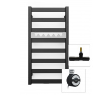 Полотенцесушитель комбинированный Terma Vivo 910x500 Black mat тен MOA + вентиль Unico Black mat