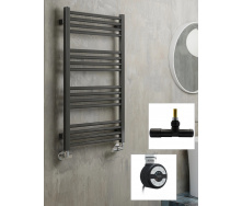 Рушникосушка комбінована Terma Fiona 900x530 Black mat тен MOA + вентиль Unico Black mat