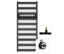 Полотенцесушитель комбинированный Terma Vivo 1150x500 Black mat тен MOA + вентиль Unico Black mat