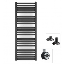 Рушникосушка комбінована Terma Marlin 1185x430 Black mat тен MOA + вентиль Integra Black