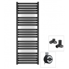 Рушникосушка комбінована Terma Marlin 1185x430 Black mat тен MOA + вентиль Integra Black Боярка