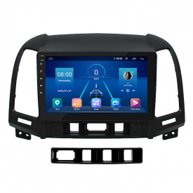 Штатная магнитола Lesko 9" Hyundai Santa Fe II Рестайлинг 2009-2012 6/128Gb 4G Wi-Fi GPS Top (9203-46304)