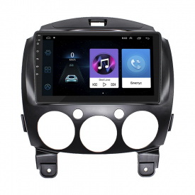 Штатная магнитола Lesko 9" Mazda 2 II Рестайлинг (DE2) 2010-2014 1/16Gb/ Wi-Fi Optima (9574-38572)