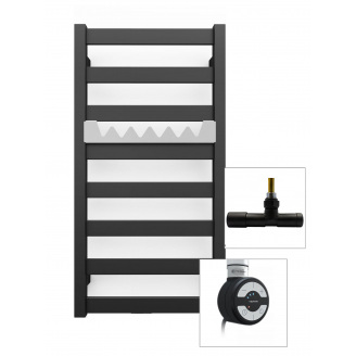 Полотенцесушитель комбинированный Terma Vivo 910x500 Black mat тен MOA + вентиль Unico Black mat