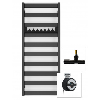 Полотенцесушитель комбинированный Terma Vivo 1150x500 Black mat тен MOA + вентиль Unico Black mat