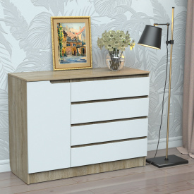 Комод Тиса Мебель 332 Дуб сонома Белый