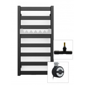 Рушникосушка комбінована Terma Vivo 910x500 Black mat тен MOA + вентиль Unico Black mat