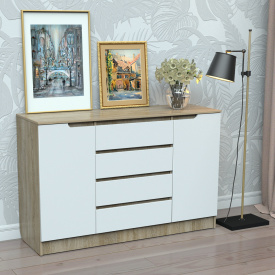 Комод Тиса Мебель 336 Дуб сонома Белый