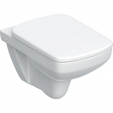Комплект подвесного унитаза Geberit Selnova Square воронковидный, Rimfree, с сиденьем с крышкой T53, белый (501.961.00.1)